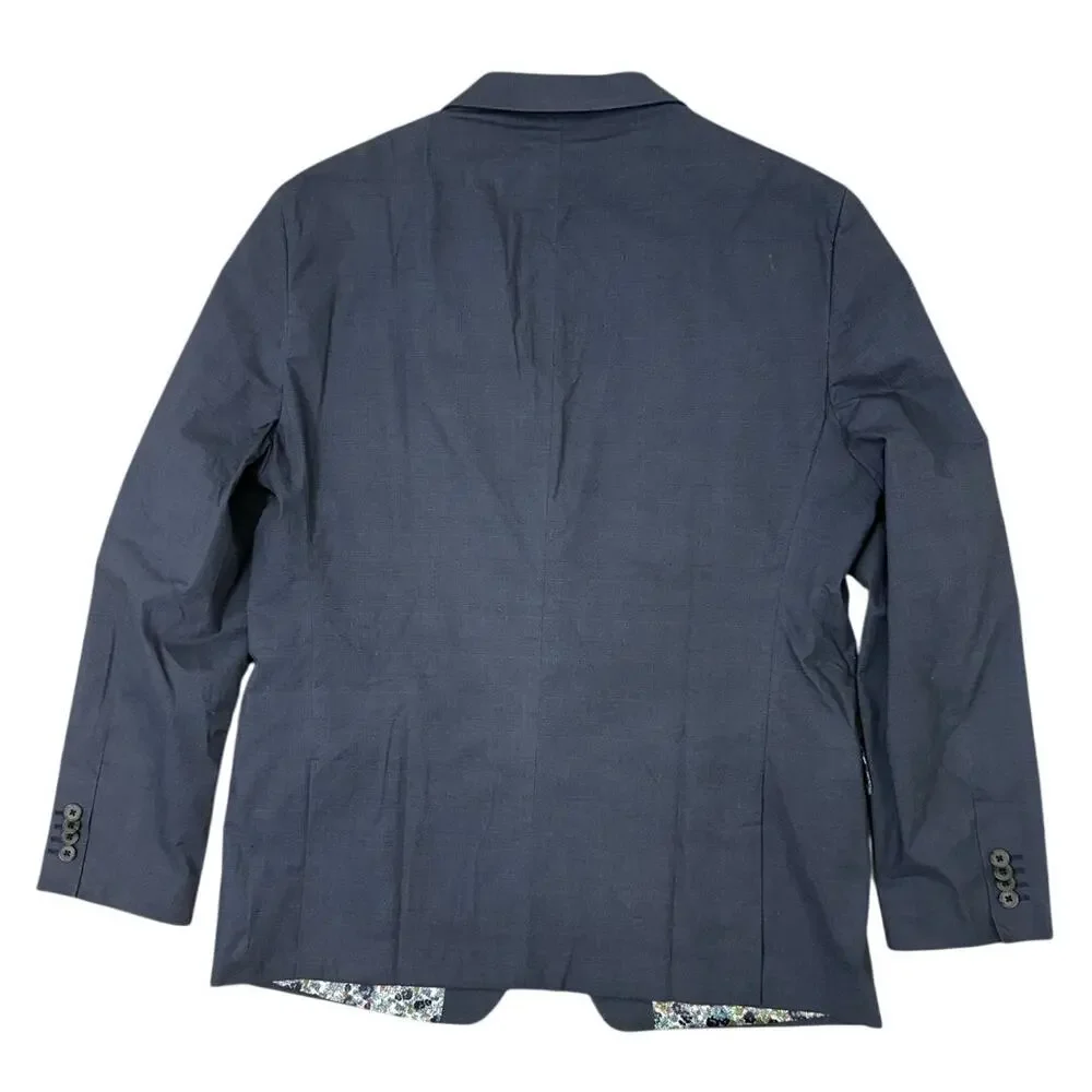 Original Penguin Men’s 44R Blue Summer Blazer Cotton Floral Lining Two Button